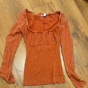 Urban Outfitters Terracotta Long Sleeve Top